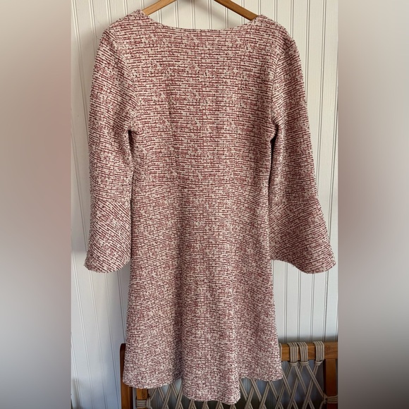 Maeve Susie Tweed swing dress size M in Red and White with Bell Sleeves - Picture 5 of 5